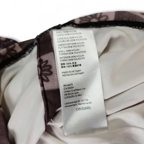 EUC UO Urban Outfitters Riko Bodycon Shirt Dress Sz. S Retro Floral‎ Mesh Mini - Picture 5 of 7